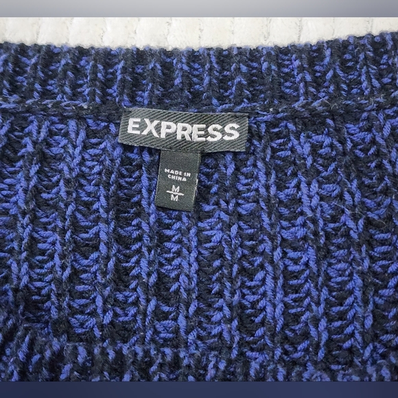 Express Mixed-cable Knit Crisscross Lace-up Edgy Sweater Size Medium - Picture 4 of 9